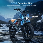 DEEPOWER Electric Bike for Adults, 2000W Peak Motor& 32MPH Electric Dirt Bike, 48V 20AH Battery, 70-160 Max Miles,Dual Suspension Ebikes for Adults, 20 Fat Tire E Bike, UL2849 Certified
