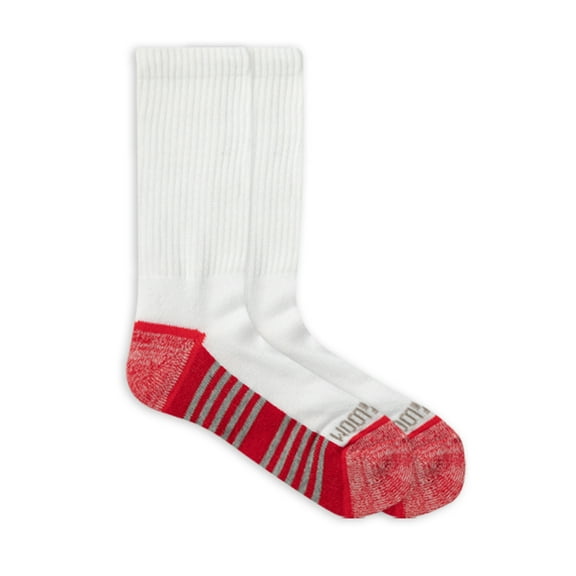 Fruit of the Loom Sport Crew Socks for Boys, White, Sizes 9-2.5 (20-Pack)