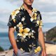 thumbnail image 4 of Mens Casual de Manga Corta Botón Abajo Camisas de Impresión Turndown Cuello Botón Camisa Poliéster, Moda de Verano Superior para Hombres Al Aire Libre, 4 of 6