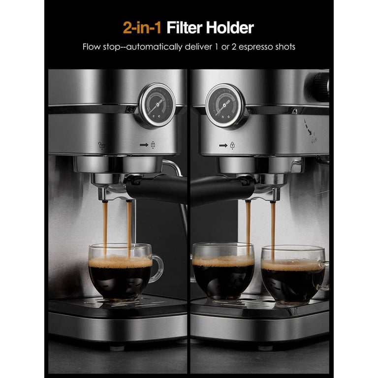 ATKING 5 Cups Stainless Steel Portable Espresso Machine Coffee