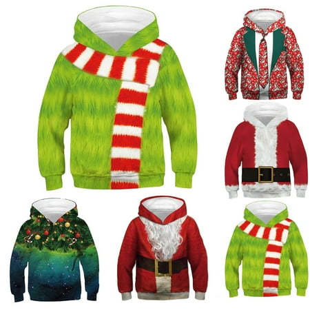 

Baby Hoodie Kids Christmas Spring Autumn Winter Warm Thick Hoodie Sweatshirt Pullover Tops Boys Girls Cute Hoody Hooded Sweater Children Long-sleeved Outerwear Toddler Infant All-match Jacket