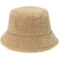 thumbnail image 4 of CoCopeaunts Simple Solid Color Bucket Hats for Men Plus Down Warm Basin Cap Hundred Lambswool Female Fishing Cap Winter Section, 4 of 8
