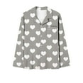 thumbnail image 6 of Tnhcen Women's Heart Print Home Clothes Pajamas Set Women's Long Sleeve Sleepwear Soft Pjs Set Two Piece Button Down Pj Set With Pockets, 6 of 6