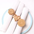 thumbnail image 4 of nipocaio Napkin Rings Wedding Event Decoration Chairs Buckles Handmade Khaki Crafts Rhinestone Bows Holders Rattan Pearl Heart(6 Pieces), 4 of 4
