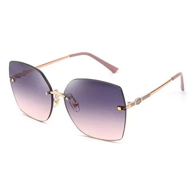 Mujer Lentes De Moda Lentes Mujer Gafas De Sol Gafas De Sol De Moda Gafas De Sol Sin Montura Color Rosa Claro Jeeyee