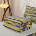 thumbnail image 5 of jejeloiu Bright Striped Zipper Twin Comforter Sets with Fitted Sheet and 2 Pillowcases,Sunny Print Zipper Bedding Set For Boys,Yellow Gray,Light Gray Reversible,4-Piece, 5 of 7