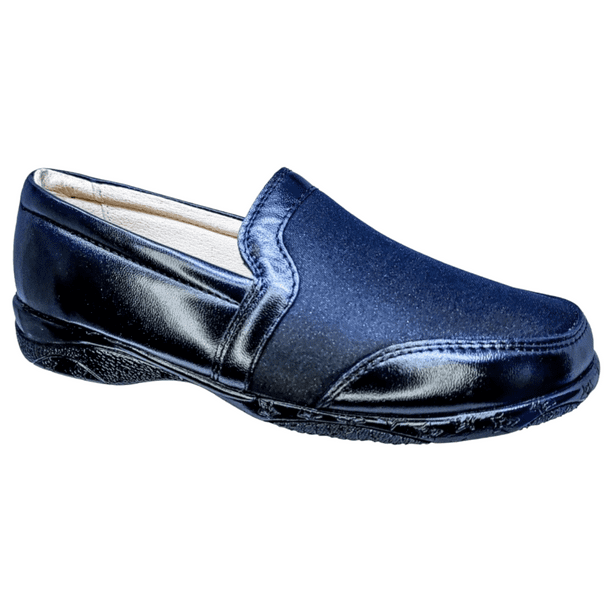 Zapato de Mujer en Piel Borrego para Pie Diabetico Acojinado Comodo Mocasin Casual Confort Enco Footwear mod.04 Zapato Piel Borrego confort Color Negro