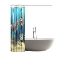 thumbnail image 3 of WOPOP Underwater World Shower Curtain, Mermaid Dolphin Polyester Fabric Shower Curtain Bathroom Sets 60x72 Inches, 3 of 3