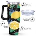 thumbnail image 3 of Lemon Mug with Handle and Straws 40 OZ Vacuum Insulated Travel Cup Birthday Present for Men Dad Son Husband Gifts for Him/Her Water Bottle, 3 of 7
