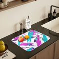 thumbnail image 5 of Yayeee Dish Drying Mat for Kitchen Counter 16" x 18" Microfiber Super Absorbent Coffee Decorative Pad, Abstract Drawing, 5 of 9