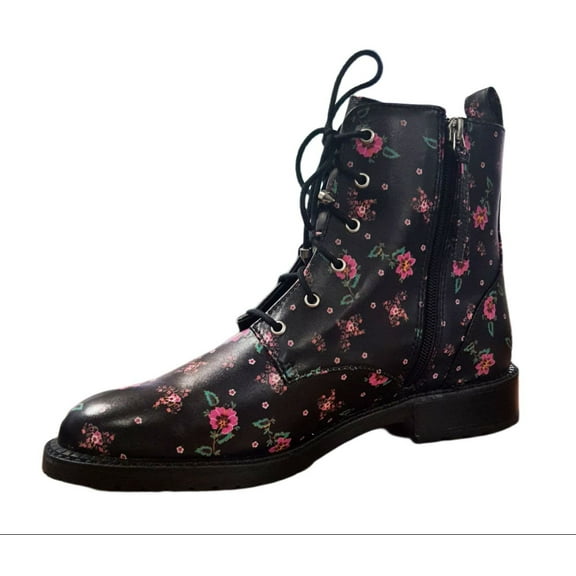 REBECCA MINKOFF Women's Ditsy Print Nappa Gerry Boots, Black, 9