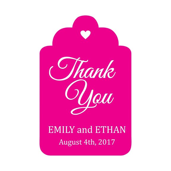 100 PCS Custom Made Hang Tags Personalized Wedding Favor Thank You Gift Tags