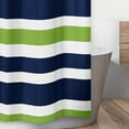 thumbnail image 3 of Stripe Navy and Green Fabric Shower Curtain by Sweet Jojo Designs, 3 of 5