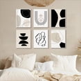 thumbnail image 3 of Abstract Boho Wall Art Prints Set of 6 Minimalist Geometric Boho Wall Art Black Brown Beige Line Art Canvas Painting PicturesMid-Century Modern Prints Gallery Wall Posters for Bedroom Living Room, 3 of 6