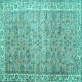 thumbnail image 1 of Ahgly Company Indoor Square Persian Turquoise Blue Traditional Area Rugs, 4' Square, 1 of 4