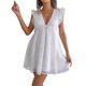 thumbnail image 1 of SAYOO Vestido de Mujer, Sin Mangas, Cuello en V, Patchwork, Adelgazante, Casual, Club, Fiesta, Vestido de Cintura Alta SAYOO Moda, 1 of 7