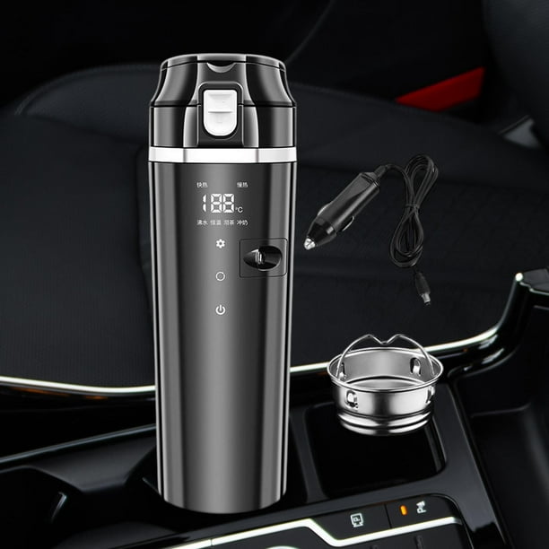Hervidor de agua para coche,Hervidor de agua para coche de 12 V y 24 V,calentador de agua para coche,Calentador eléctrico automático de taza inteligente con aislamiento,Taza de café de viaje