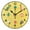 Black, variant on 9.84in Icons Pattern PVC Canvas Wall and Table Clock with Canvas Texture, Black or Gold Hands