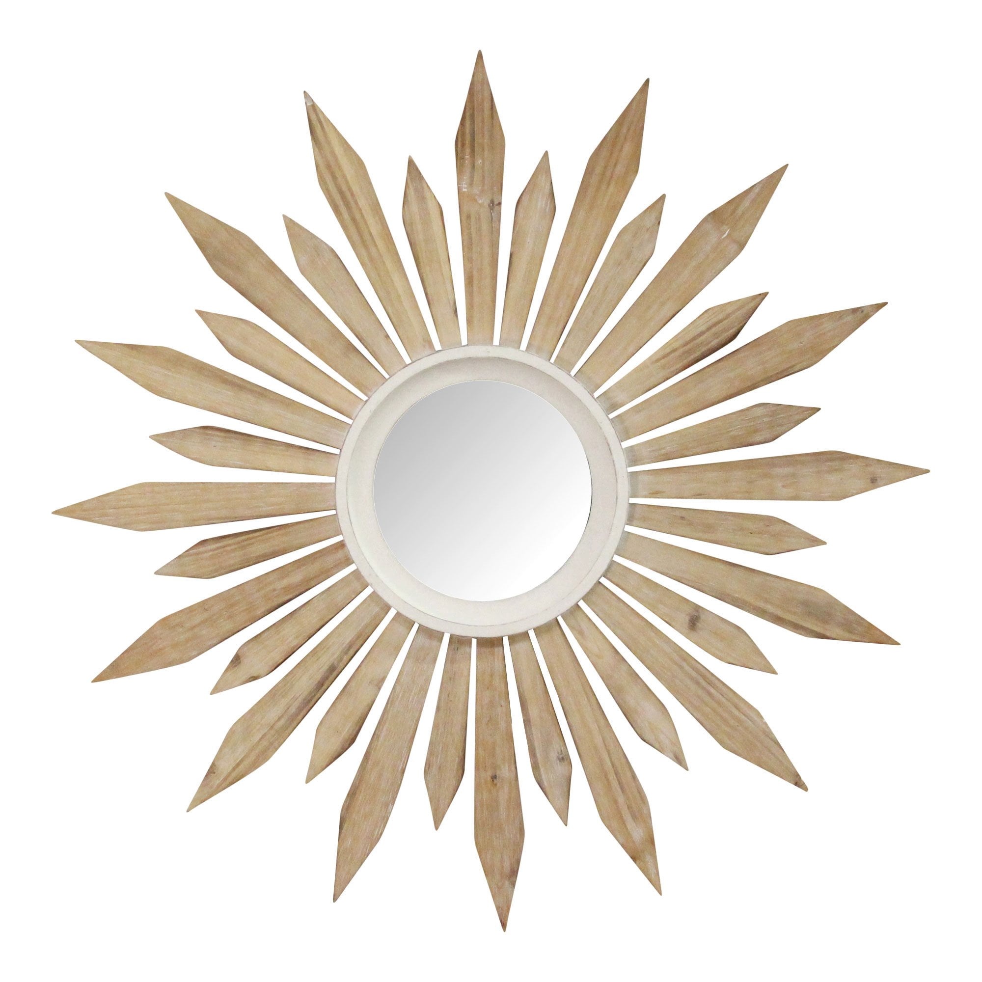 Stratton Home Decor 30" Taylor Wood Starburst Wall Mirror