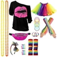 thumbnail image 4 of SJLDQY Carnival Womens 70S 80S Disco Dress Up Sexy Lace Mesh Skirts With Headwear Outfits Party Stage Performance Clothes Set, 4 of 5
