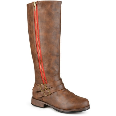 - Women's Extra Wide Calf Knee High Side-zipper Riding Boots