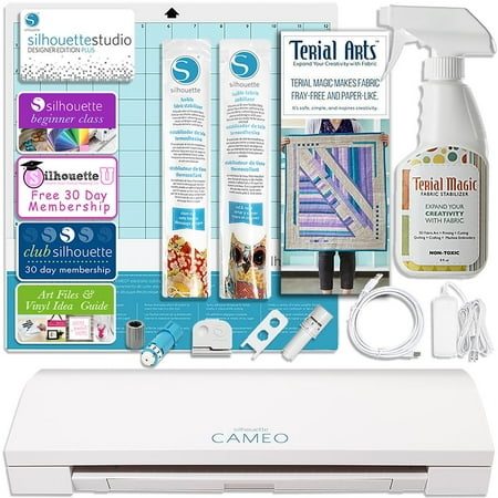 Silhouette Cameo 3 Bluetooth Fabric Applique Bundle for Embroidery Machines with Terial