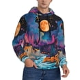 thumbnail image 2 of Pofeuu Fantasy Cosmic Landscape Print Mens Casual Hooded Collar Drawstring Hoodies Pullover Sweatshirts Casual Long Sleeve Shirts-Medium, 2 of 7