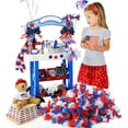 thumbnail image 7 of 24 Pcs Red White and Blue 4th of July Party Lei Patriotic Plastic Flower Leis Independent Day Decor Hawaiian Luau Flower Necklace Party Favors for Memorial Day Party Supplies,39 inch/each, 7 of 7