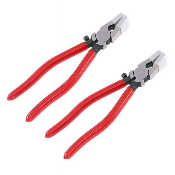 2X Heavy Duty Key Fob Pliers Tool, Metal Glass Running with Flat Jaws, Studio Attach Rubber Tips