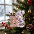 thumbnail image 3 of Purple Snowman Letter Ornament, Flat Acrylic Single Initial Pendant, Xmas Snowman Letter Hanging Decor for Christmas Tree, 3 of 7