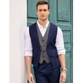 thumbnail image 6 of Coshow Men's Suit Vests Layered Waistcoat Business Formal Dress Vest for Wedding with Pockets, 6 of 8