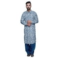 thumbnail image 1 of Atasi Printed Pathani Kurta With Salwar For Men Indian Summer Ethnic Set, 1 of 5