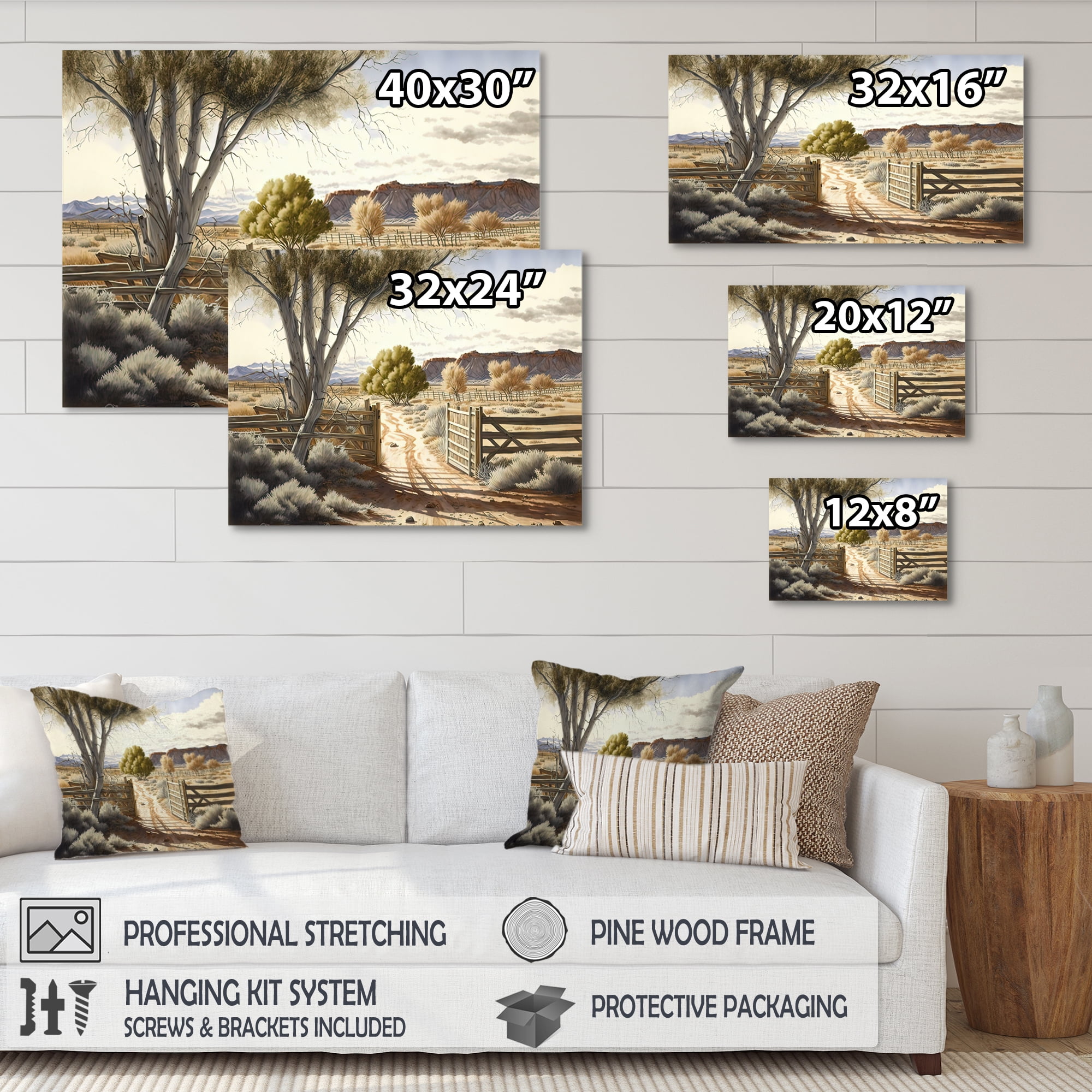 Designart View Of The Pasture II Canvas Wall Art