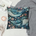 thumbnail image 2 of PRATYUS Throw Pillow Cover Whale Flowers Watercolor Three Whales Decorated Tulip Roses Peonies Pillowcase Home Decorative Square Pillow Case Cushion Cover 20x20in, 2 of 5