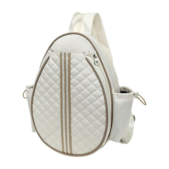 Vsenkes Tennis Bag Outdoor Adjustable Strap Organizer Women Men Chest Shoulder Purse White A