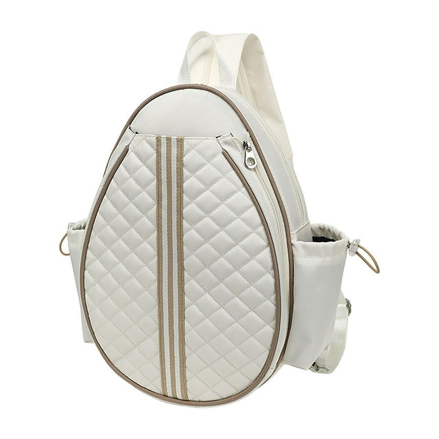 Siruishop Sac de Tennis Extérieur avec Sangle Réglable Organisateur Poitrine Épaule Blanc A