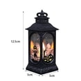 thumbnail image 3 of Luyimi Halloween Vintage Lantern Night Light, Black Retro Hanging Wind Lamp with Witch Pumpkin, Battery Operated Spooky Desktop Lamp for Halloween Party Table Mantel Indoor Home Decor Holiday Gift B, 3 of 7