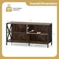 thumbnail image 3 of Gymax TV Stand for TVs up to 55'' 48'' Entertainment Center w/ 4 Open Storage Shelves, Wooden TV Cabinet with Raised Metal Legs, 3 of 10