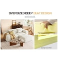 thumbnail image 3 of 118-inch modular sofa can be converted into an oversized sofa bed Free conversion sofa set flexible configuration, soft corduroy cloud velvet fabric Three-person combination with footrest -white, 3 of 8