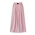 thumbnail image 3 of Otqutp Girls Casual Linen Pants High Waist Wide Leg Flowy Trousers Cute Pull On Jogger Sweatpants Trendy Beach Trousers Y2k Outfit, 3 of 8