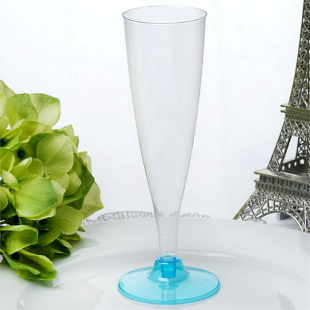BalsaCircle 12 pcs 4.7 oz. Disposable Plastic Tall Champagne Flutes for Wedding Reception Party Buffet Catering Tableware