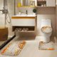 thumbnail image 4 of Juego de cortina de ducha de otoño con tapa de inodoro y alfombras antideslizantes, 4 piezas de cortinas de ducha de calabaza de acuarela para baño, juego de decoración de baño con cosecha de Acción, 4 of 7