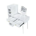 thumbnail image 5 of Dressing Table with LED Mirror & Storage – White Makeup Desk Features 3 Drawers, 2 Open Shelves, 5 of 9