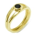 thumbnail image 1 of LBG 375 9k Yellow Gold Natural Sapphire Womens Solitaire Band Ring - Size 5.75, 1 of 5
