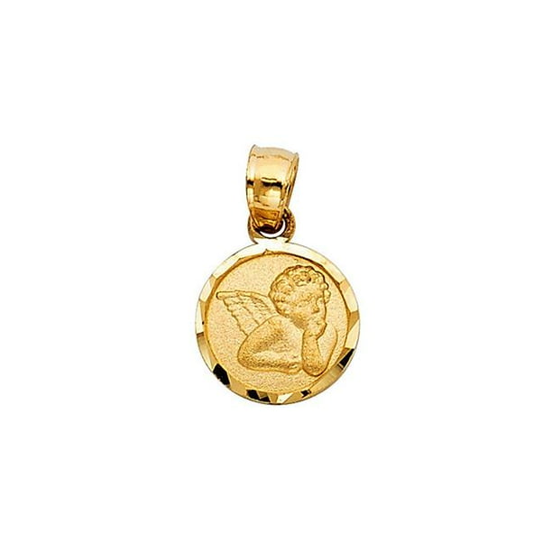 Precious Stars Jewelry 14k Yellow Gold Cherubic Guardian Angel Pendant Com - 14k Gold Guardian Angel Pendant Precious Stars Jewelry 14k Yellow Gold Cherubic Guardian Angel Pendant Com - 14k Gold Guardian Angel Pendant