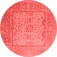 thumbnail image 1 of Ahgly Company Indoor Round Oriental Red Industrial Area Rugs, 3' Round, 1 of 4