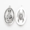 thumbnail image 2 of 20pcs Tibetan style Alloy Pendants Miraculous Medal 1830 The Blessed Virgin Mary Cadmium Free & Lead Free Oval Antique Silver 36x20x3mm Hole: 2mm, 2 of 6