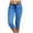Blue, variant on Frostluinai Womens Capris for Summer High Waisted Drawstring Capris with Pockets Solid Color Slim Fit Soft Leggings Plus Size Sweatpants