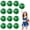 Black+Silver+Green, variant on Cheerleading Poms 14 Pack, Handheld Cheerleading Pompoms for Basketball Football Volleyball, Cheer Spirit Supplies, Metallic Streamers for Dance and Games