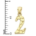 thumbnail image 5 of 14k Solid Gold Nugget Number Two Necklace with 18" Rolo Chain, #2 Gold Charm Pendant Jewelry for Numerology, Sports Gifts for Him and Her, 5 of 5